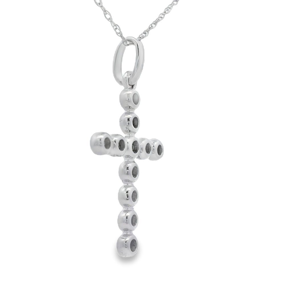 .20ct Diamond Cross Religious Pendant 14KT White Gold
