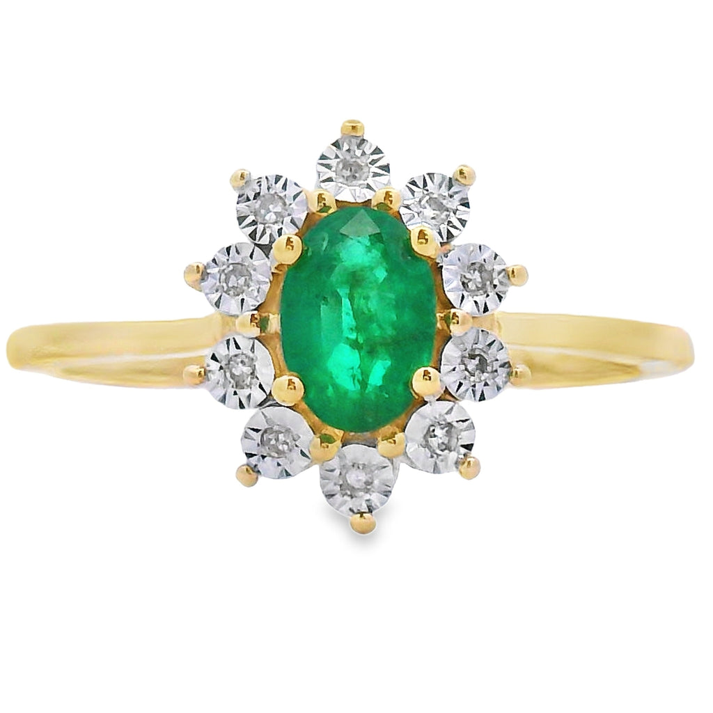 .43ct Emerald Diamond Ring 10KT Yellow Gold