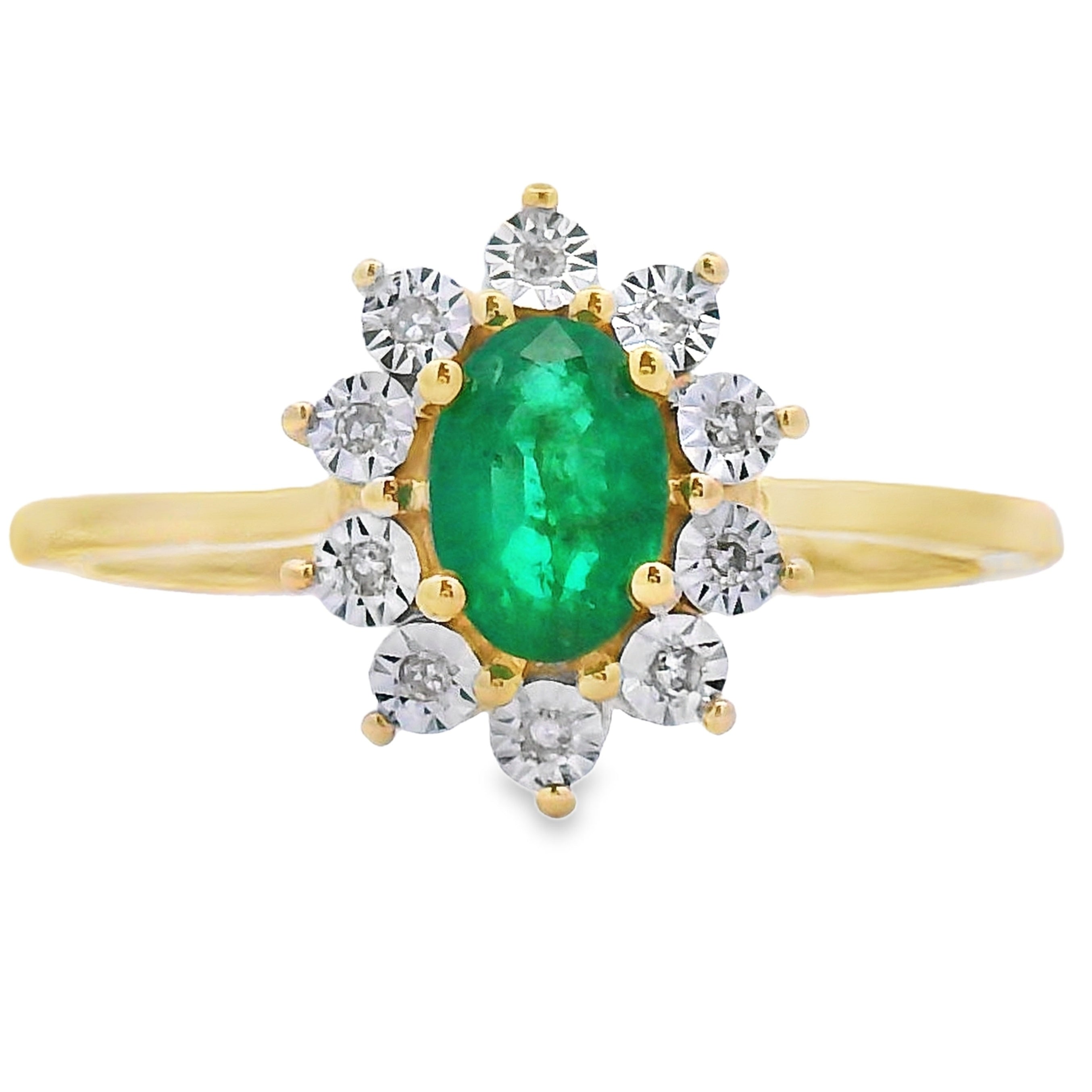 .43ct Emerald Diamond Ring 10KT Yellow Gold