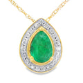.41ct Emerald Diamond Fashion Pendants 10KT Yellow Gold