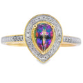 .50ct Mystic Fire Topaz Diamond Ring 10KT Yellow Gold