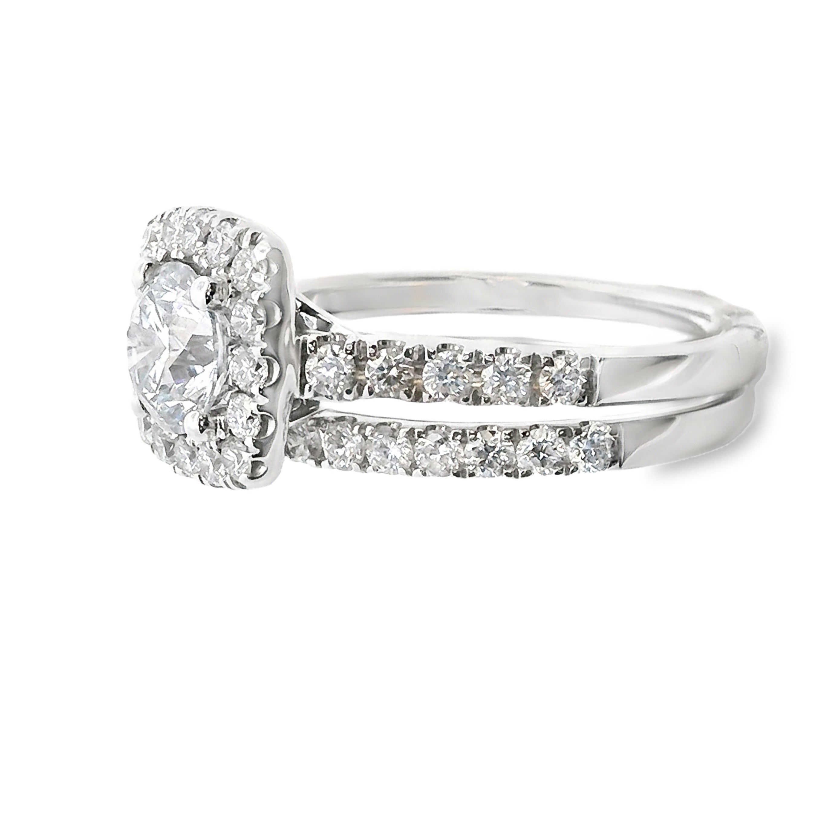 Lab Grown Diamond Engagement Ring Set 10KT White Gold
