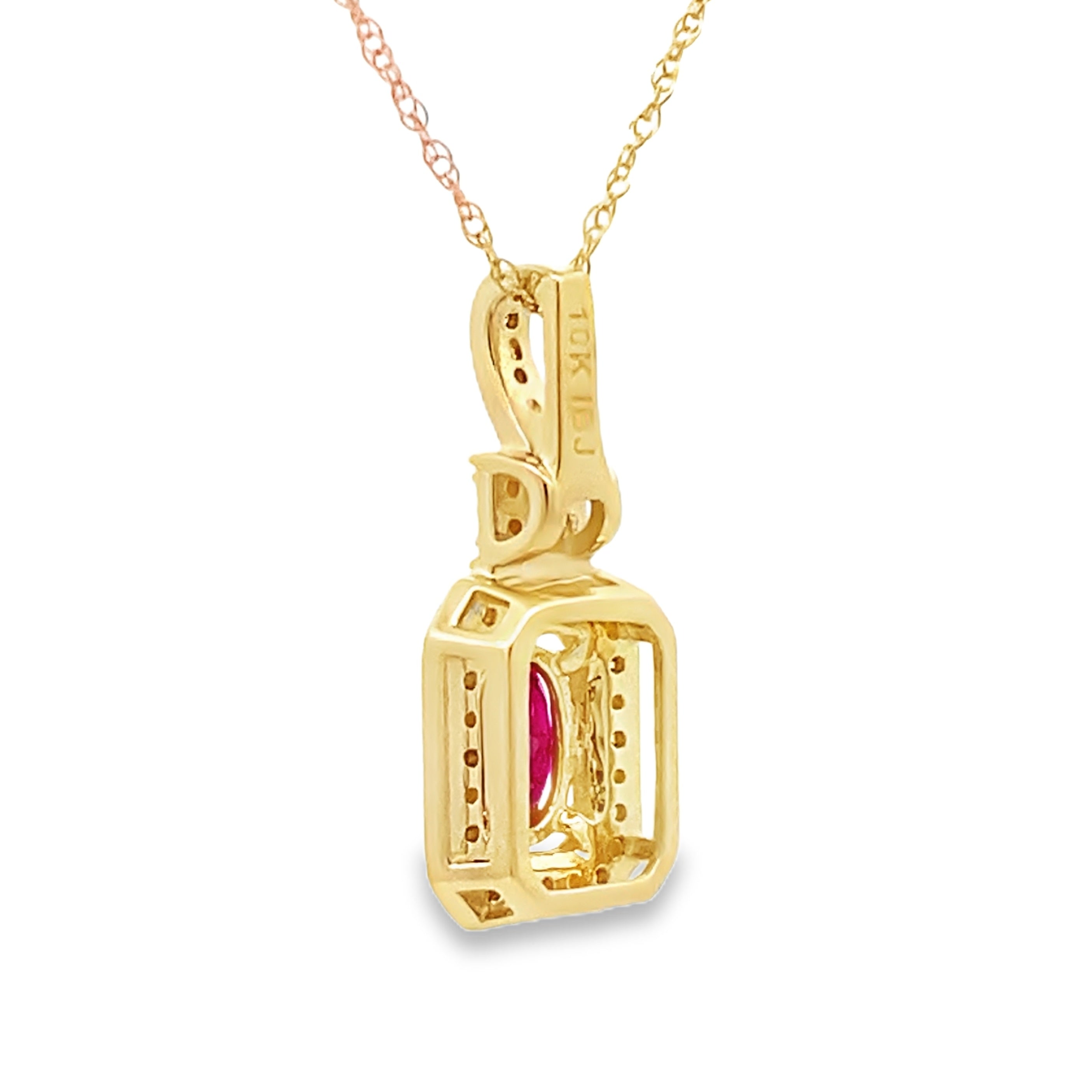 .66ct Ruby Diamond Fashion Pendants 10KT Yellow Gold