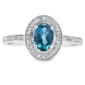 .63ct London Blue Topaz Diamond Ring 10KT White Gold