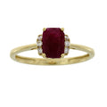 Natural 1.38ct Ruby Diamond Ring 14KT Yellow Gold