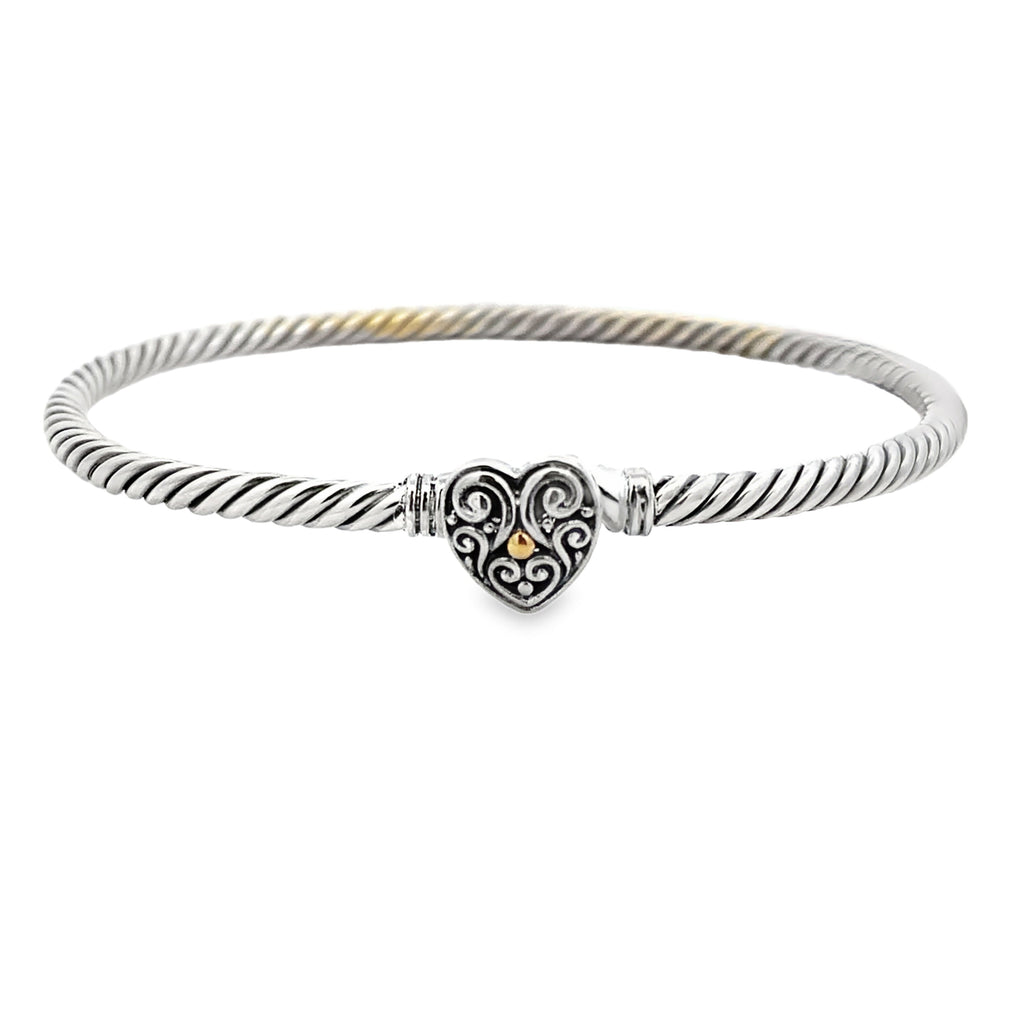 Bangle Bracelet Sterling Silver 18KT Gold