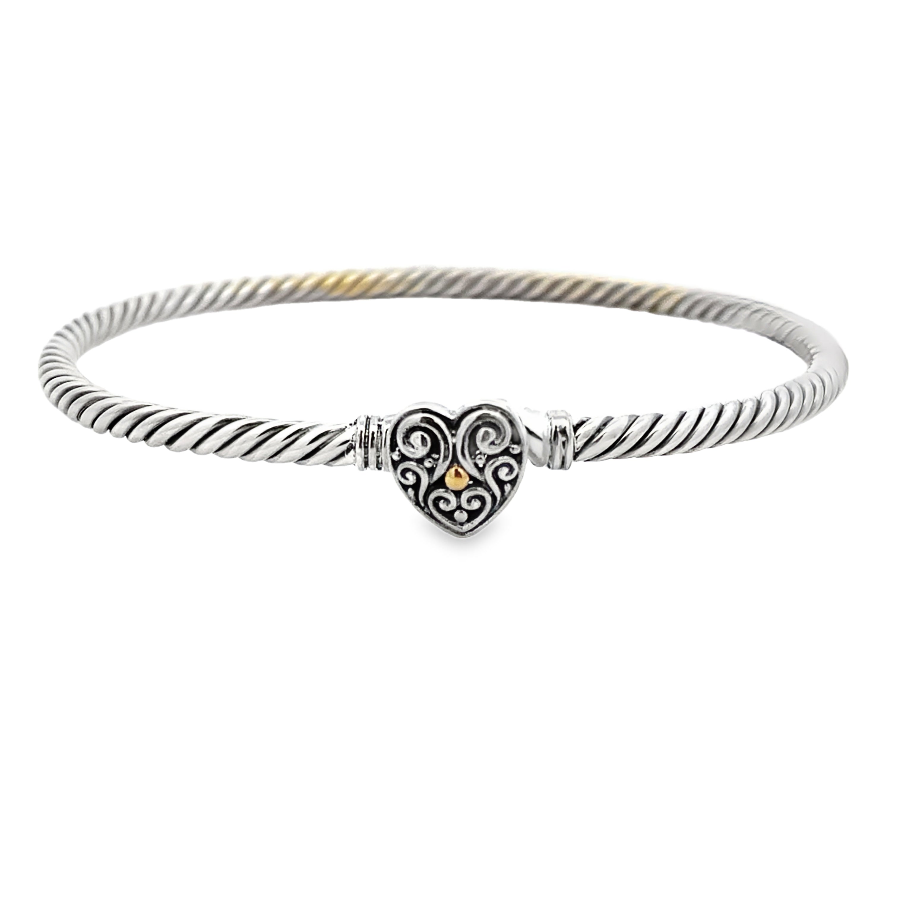 Bangle Bracelet Sterling Silver 18KT Gold