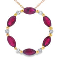 Ruby Diamond Circle of Love Pendant 10KT Yellow Gold