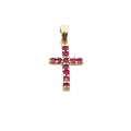 .21ct Ruby Cross Religious Pendant 10KT Yellow Gold