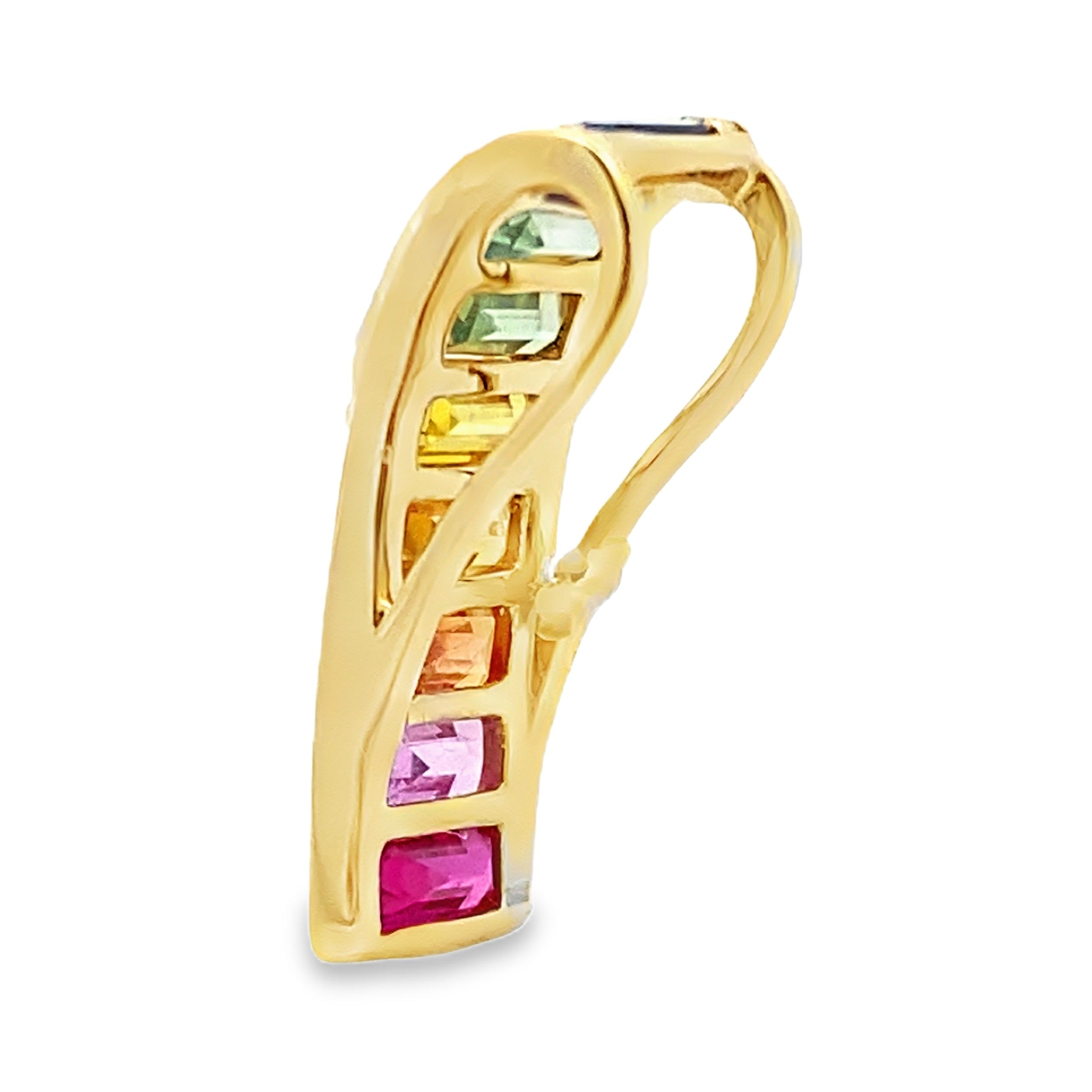 Sapphire Diamond Fashion Pendants 14KT Yellow Gold