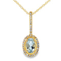 Aquamarine Diamond Fashion Pendants 10KT Yellow Gold