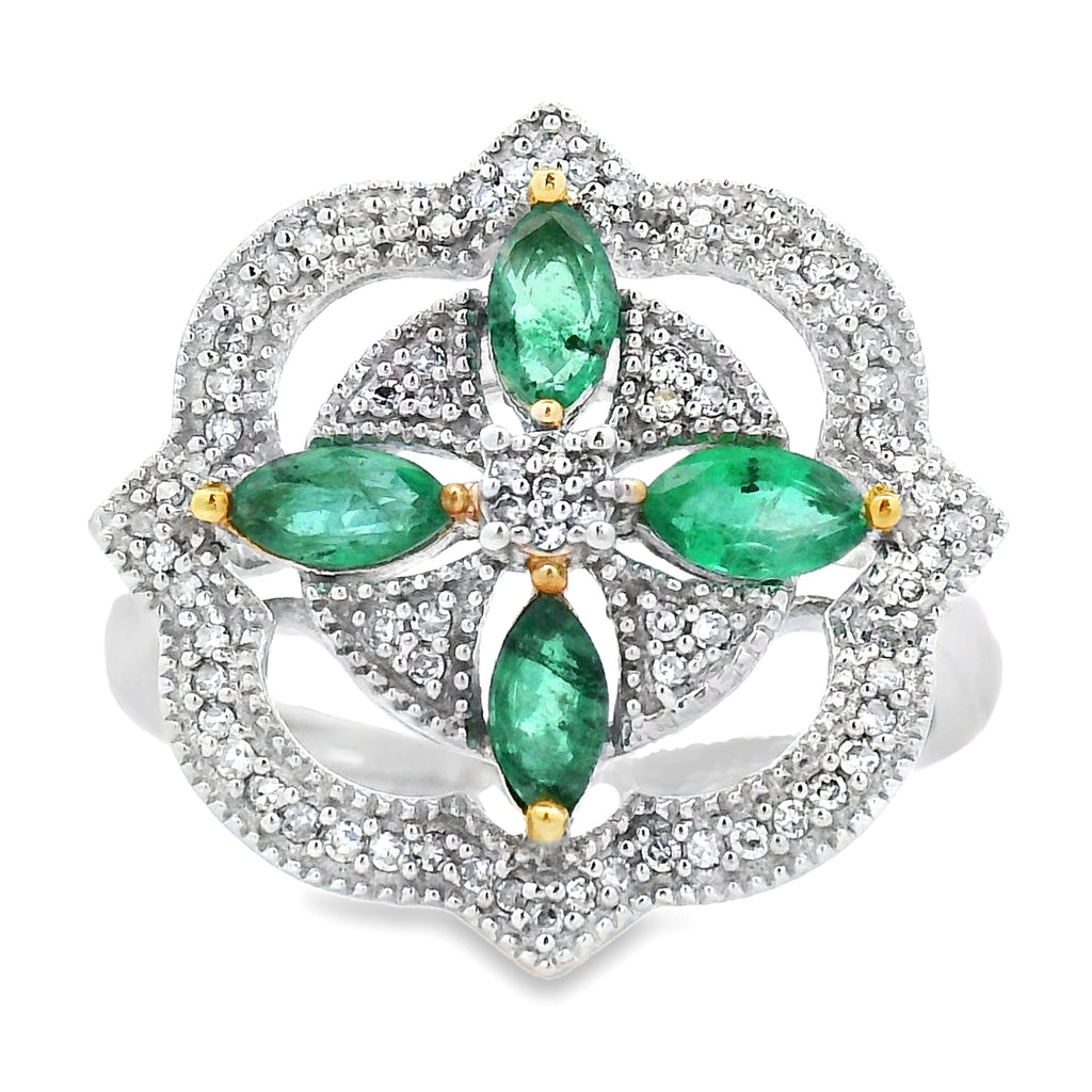 .69ct Emerald Diamond Ring 14KT White Gold