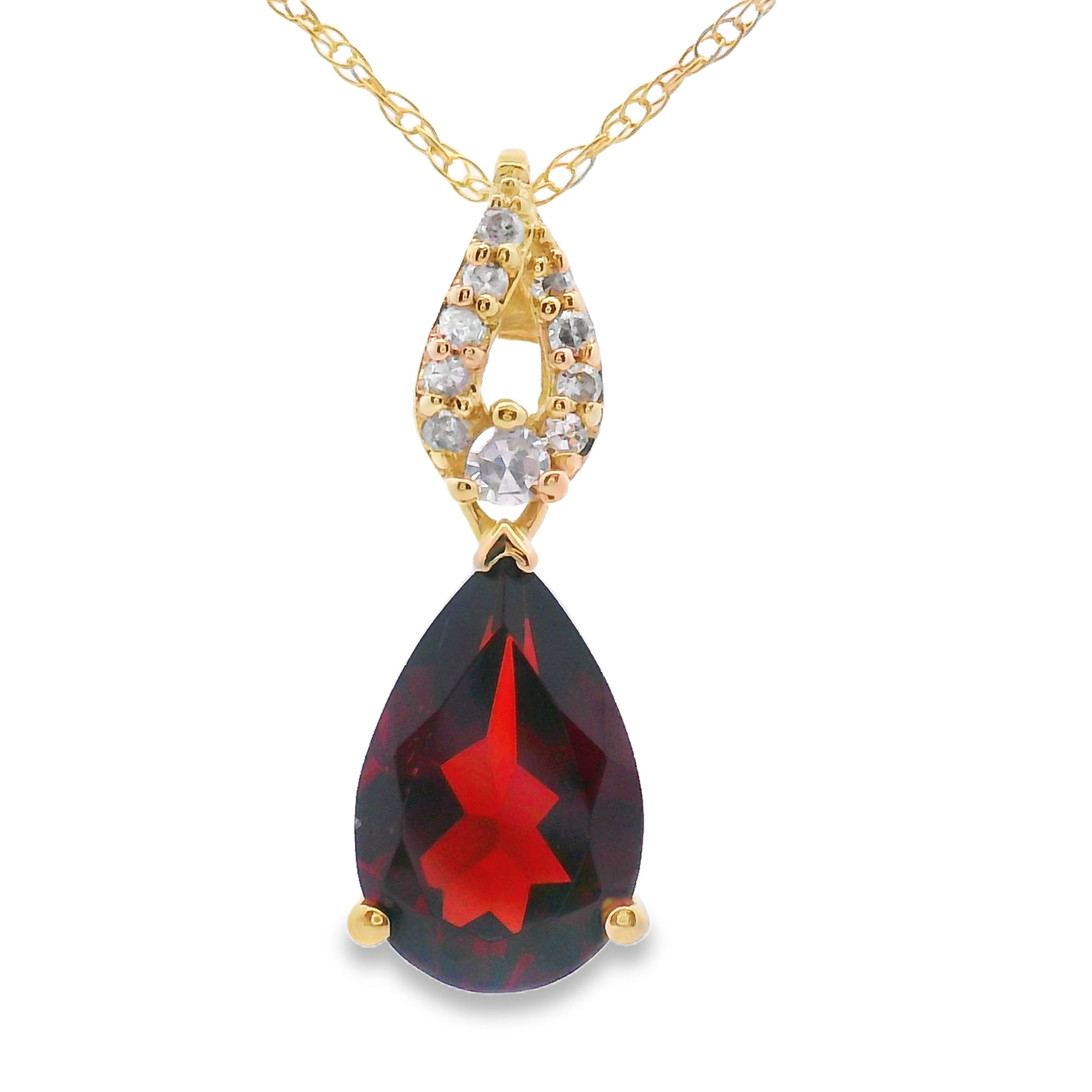 1.38ct Garnet Diamond Fashion Pendants 10KT Yellow Gold