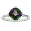 1.25ct Mystic Fire Topaz Diamond Ring 10KT White Gold