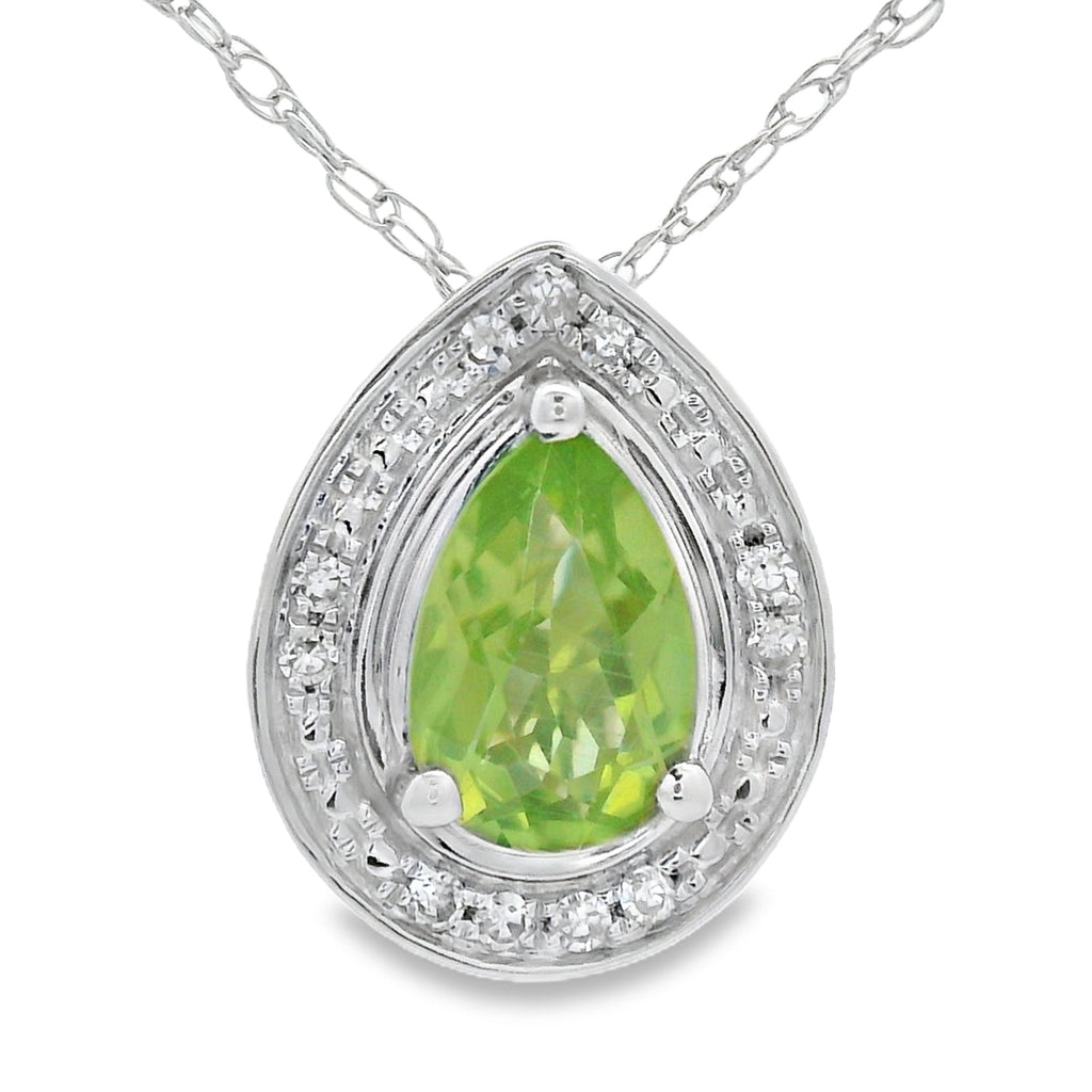 .47ct Peridot Diamond Fashion Pendants 10KT White Gold