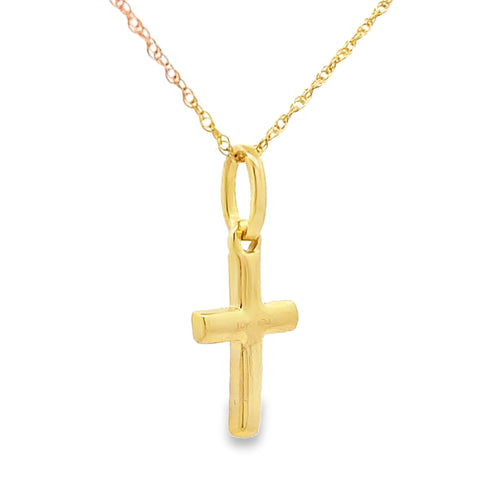 .04ct Diamond Cross Religious Pendant 10KT Yellow Gold