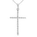 .21ct Diamond Cross Religious Pendant 14KT White Gold