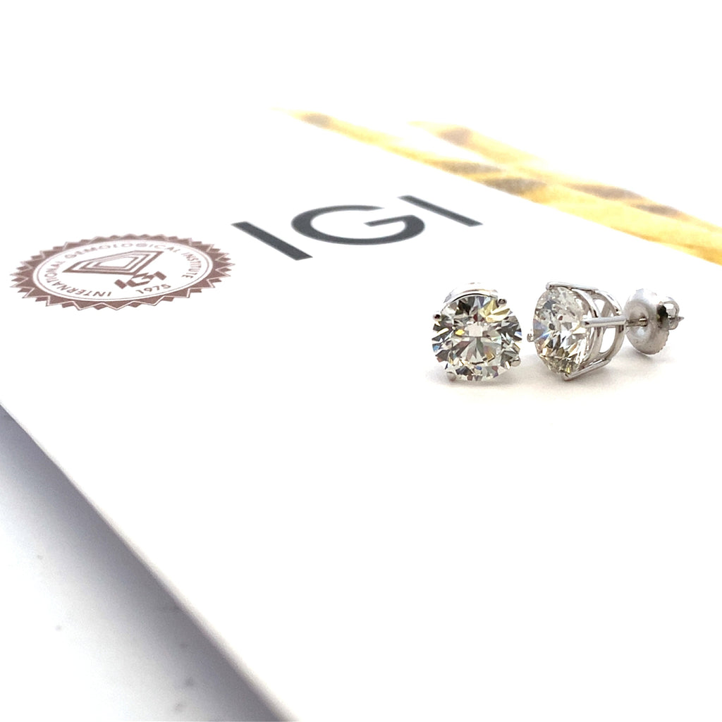 4.40ct Lab Grown Diamond Stud Earrings 14KT White Gold