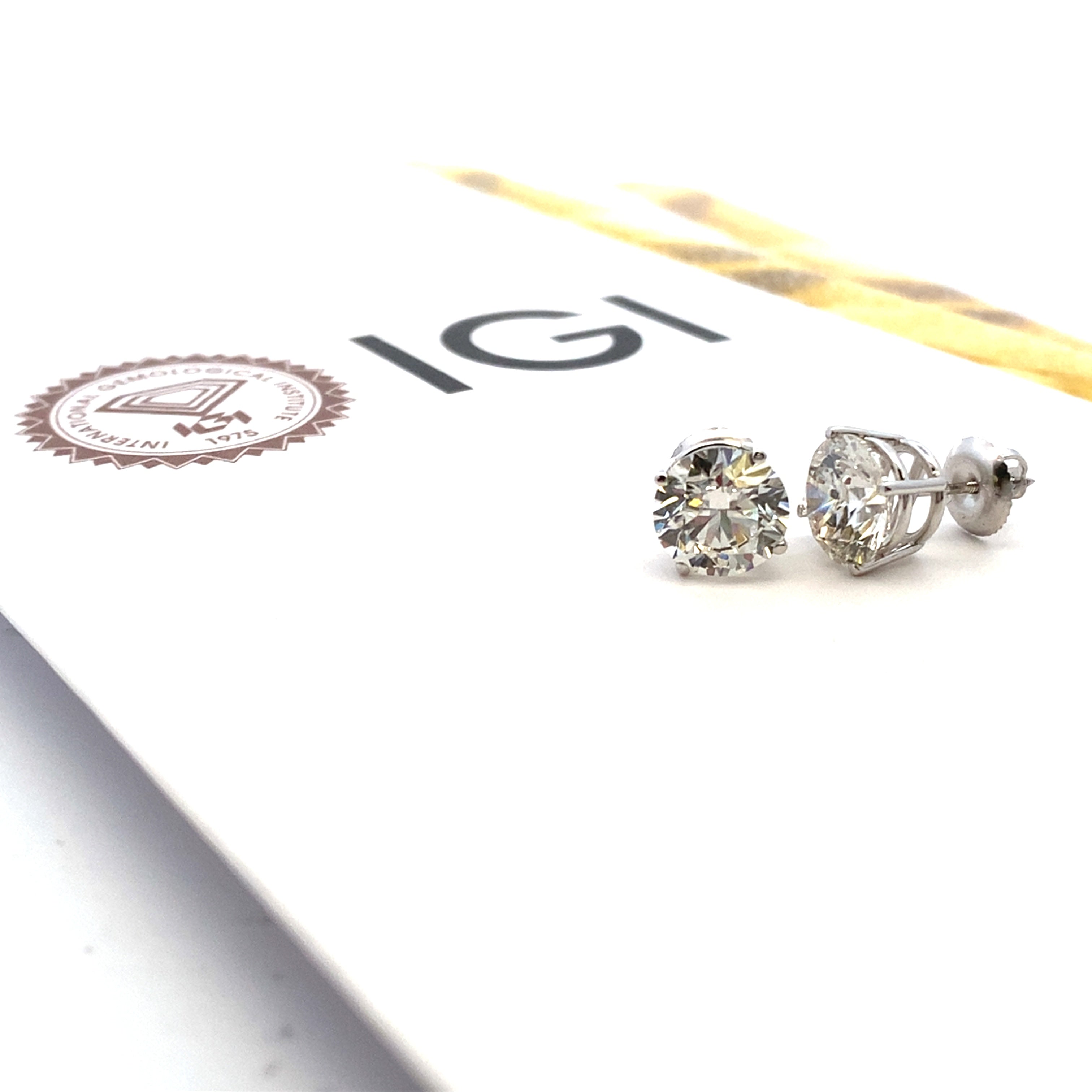 4.40ct Lab Grown Diamond Stud Earrings 14KT White Gold