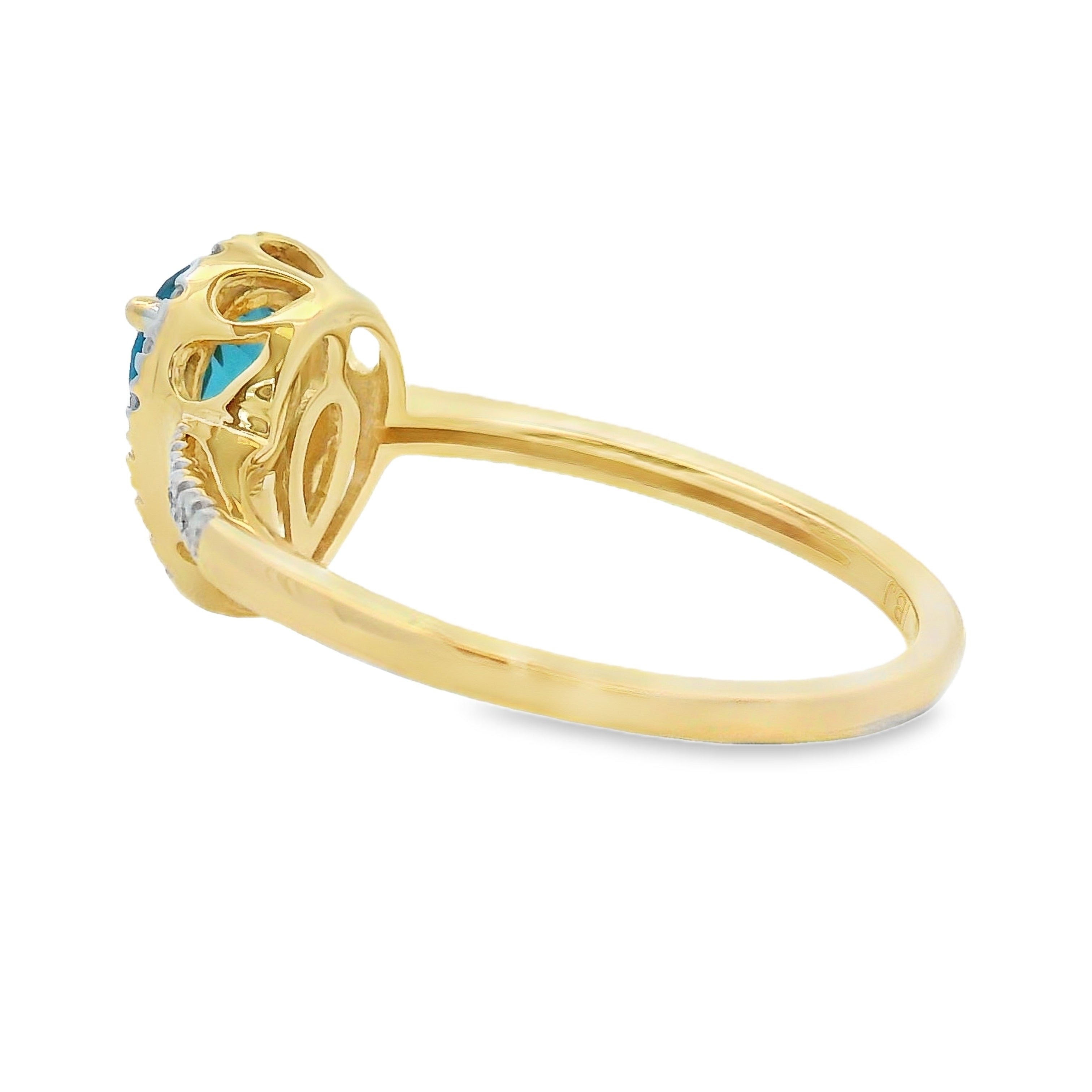 1.13ct London Blue Topaz Diamond Ring 14KT Yellow Gold