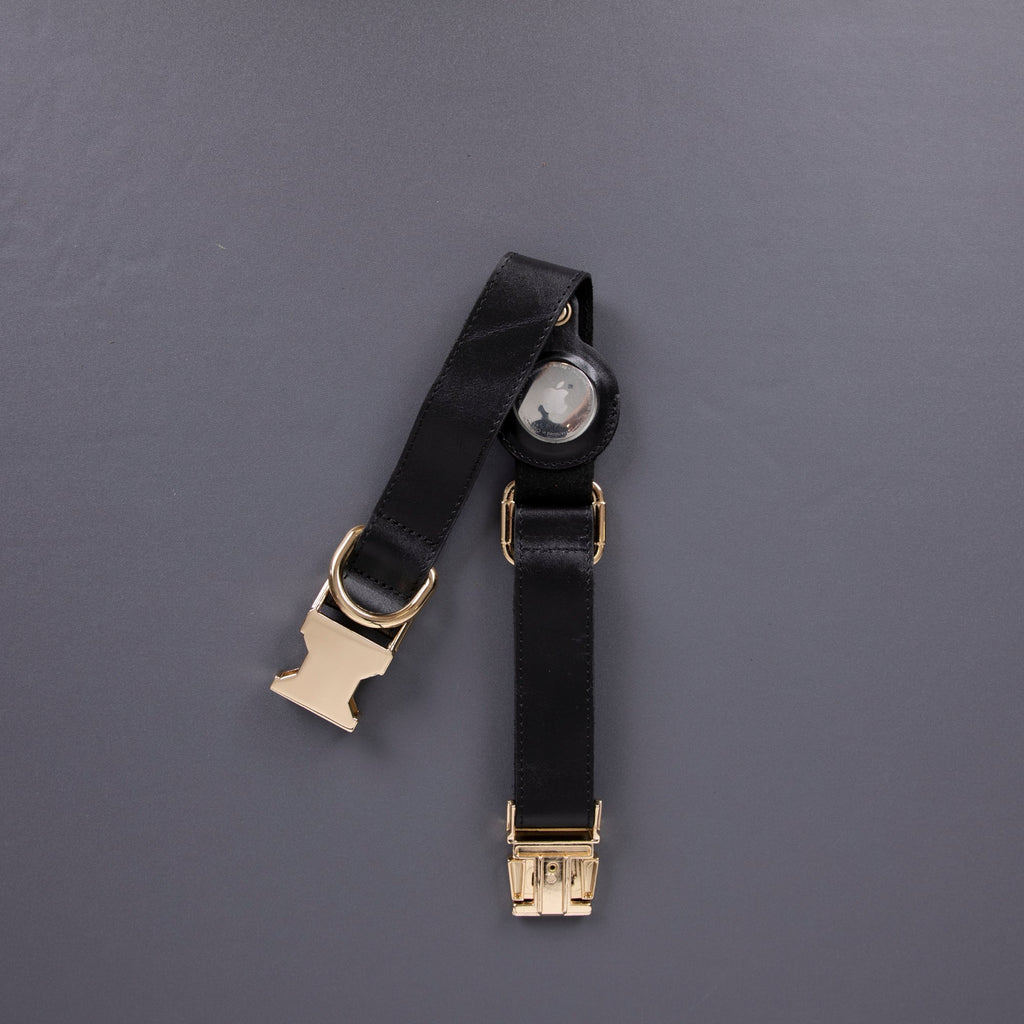 Charlotte Handcrafted Calfskin Leather Dog Collar - Compatible with AirTag