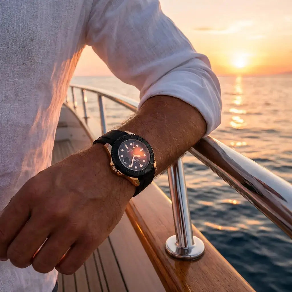 Minimalist Quartz Watch - The Dark Night Rose Gold Edition
