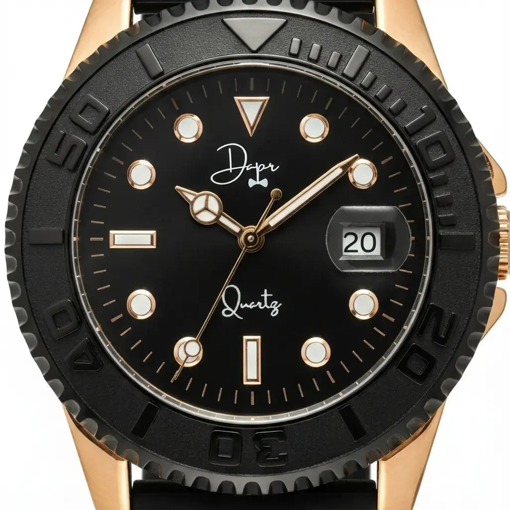 Minimalist Quartz Watch - The Dark Night Rose Gold Edition