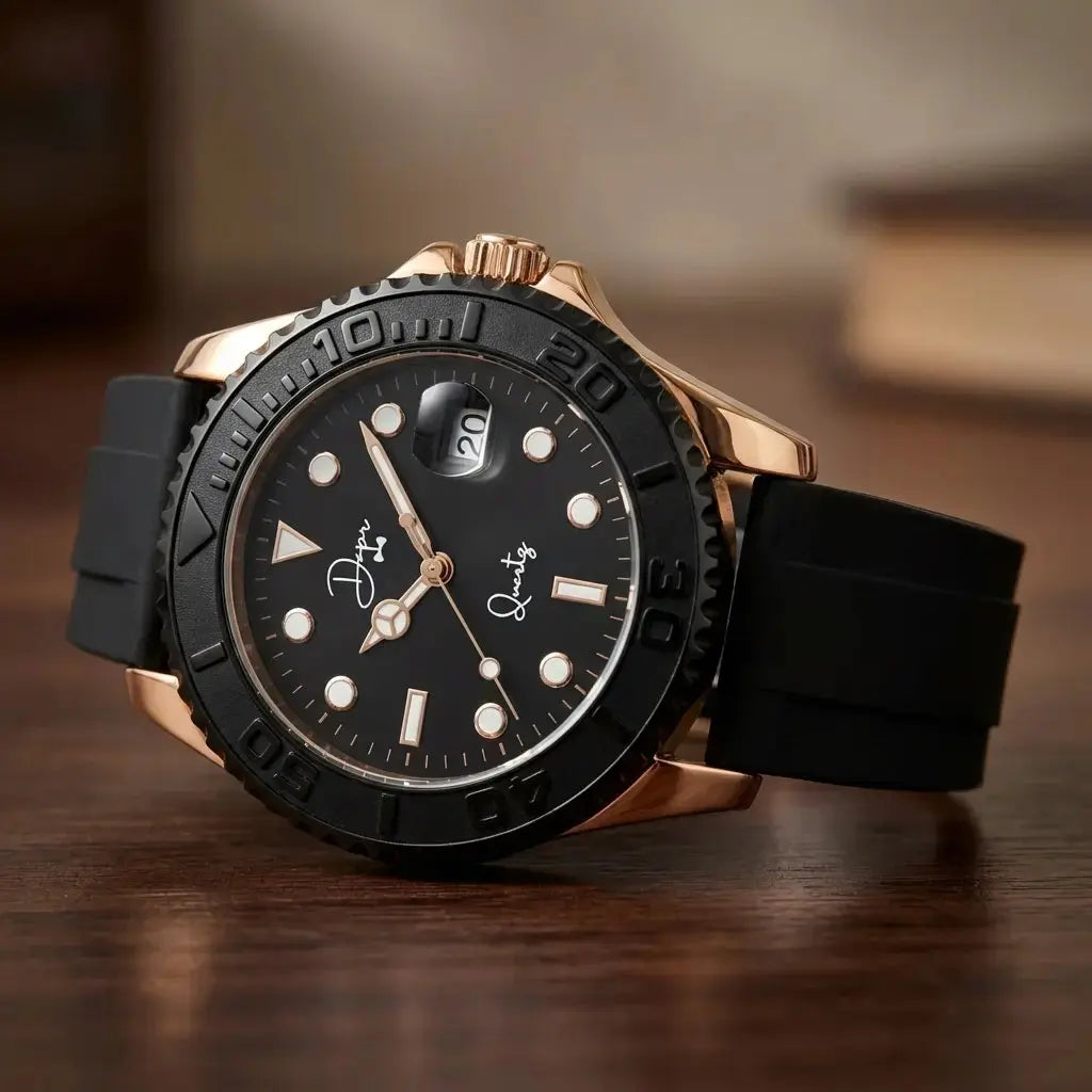 Minimalist Quartz Watch - The Dark Night Rose Gold Edition