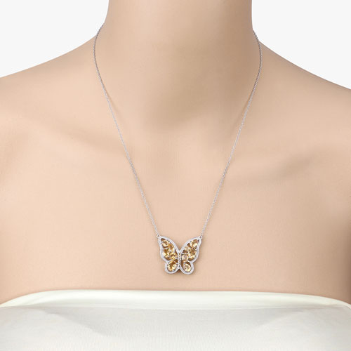 4.43 Carat Genuine Citrine .925 Sterling Silver Necklace