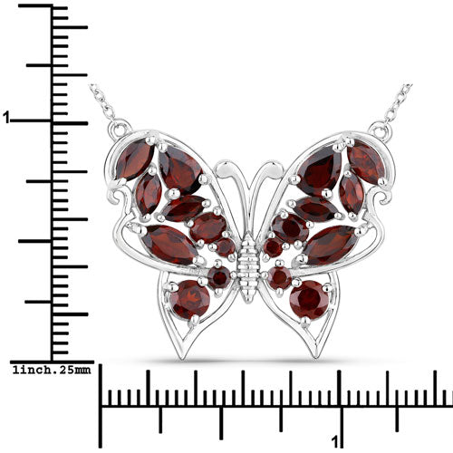 4.60 Carat Genuine Garnet .925 Sterling Silver Necklace
