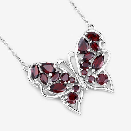 4.60 Carat Genuine Garnet .925 Sterling Silver Necklace