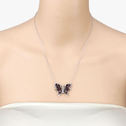 4.60 Carat Genuine Garnet .925 Sterling Silver Necklace