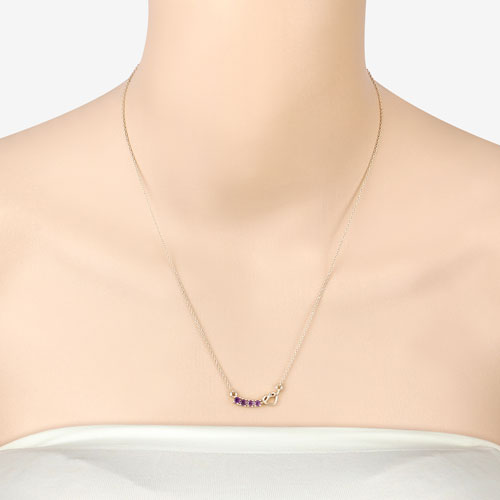 0.24 Carat Genuine Amethyst .925 Sterling Silver Necklace