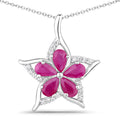 1.37 Carat Genuine Ruby and White Zircon .925 Sterling Silver Pendant