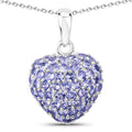 7.00 Carat Genuine Tanzanite .925 Sterling Silver Pendant