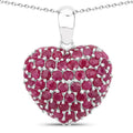 8.58 Carat Genuine Ruby .925 Sterling Silver Pendant