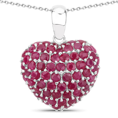 8.58 Carat Genuine Ruby .925 Sterling Silver Pendant