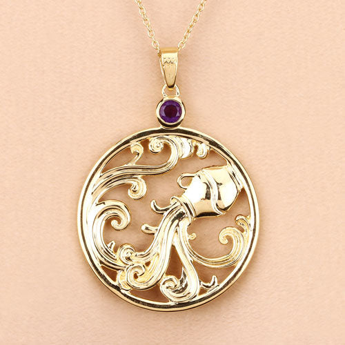 0.24 Carat Genuine Amethyst .925 Sterling Silver Pendant