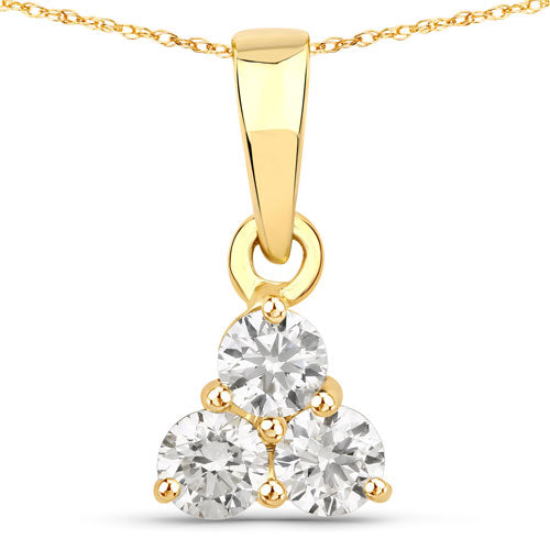 0.33 Carat Genuine Lab Grown Diamond 14K Yellow Gold Pendant