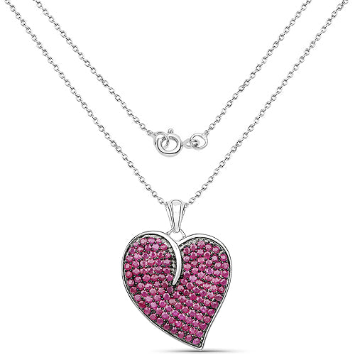 4.98 Carat Genuine Ruby .925 Sterling Silver Pendant
