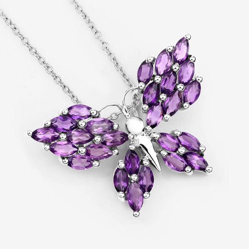 3.90 Carat Genuine Amethyst .925 Sterling Silver Pendant