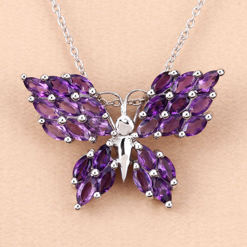 3.90 Carat Genuine Amethyst .925 Sterling Silver Pendant