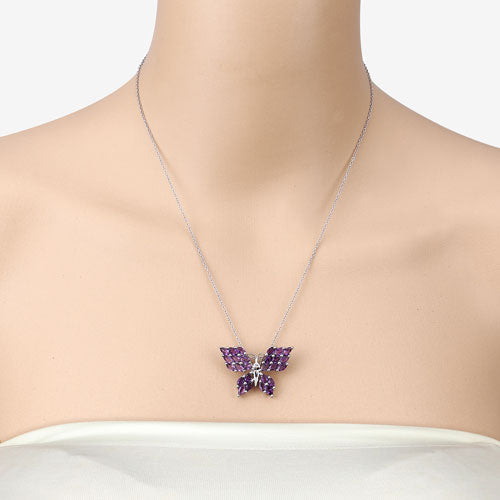 3.90 Carat Genuine Amethyst .925 Sterling Silver Pendant