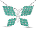 3.12 Carat Genuine Emerald .925 Sterling Silver Pendant