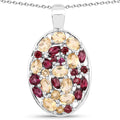 2.88 Carat Genuine Citrine and Rhodolite .925 Sterling Silver Pendant