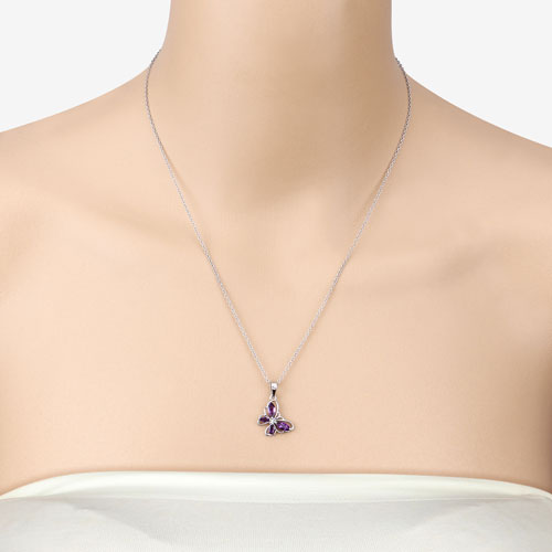 0.60 Carat Genuine Amethyst .925 Sterling Silver Pendant