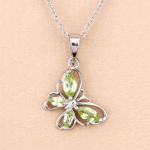 0.64 Carat Genuine Peridot .925 Sterling Silver Pendant