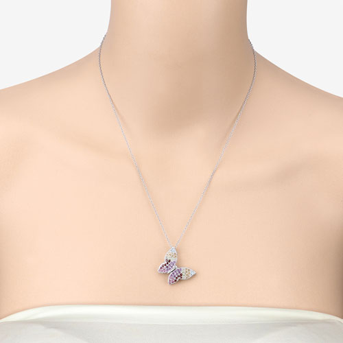 1.62 Carat Genuine Multi Stones .925 Sterling Silver Pendant