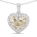 IGI Certified 4.51 Carat Genuine Light Yellow Diamond Center and 0.45cttw White Diamond 18K White Gold Pendant (4.96cttw)