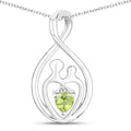 0.15 Carat Genuine Peridot .925 Sterling Silver Pendant